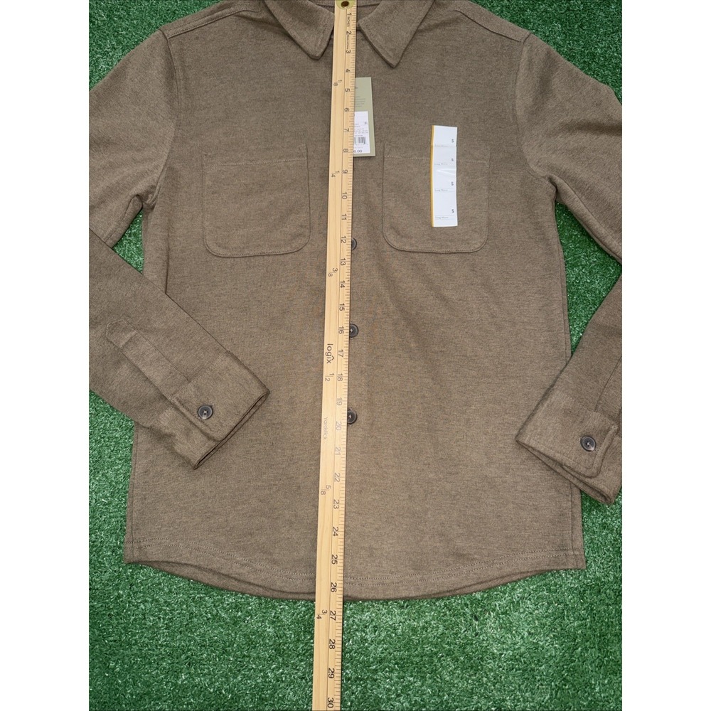 Goodfellow & Co Brown Knit Button-Up Shirt Pockets Collared Long Sleeve Men's Sm - Picture 3 of 5